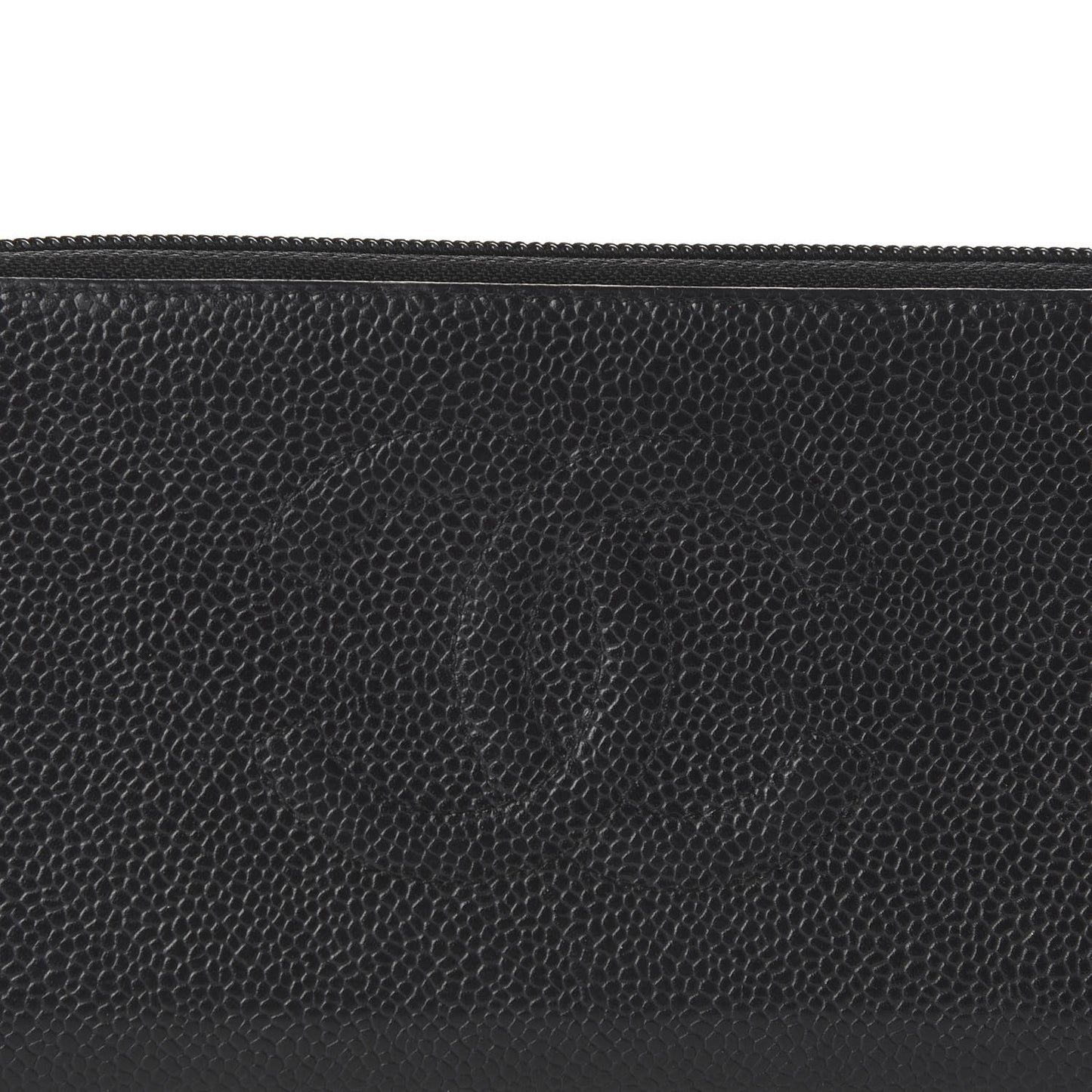 Caviar Large Timeless CC Zip Around Wallet Black
