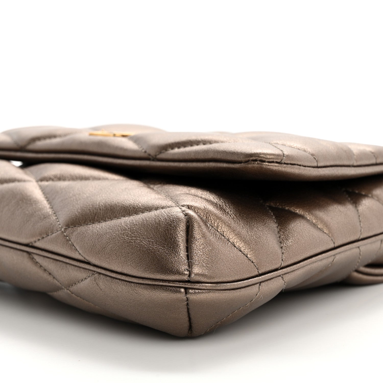 Saint Laurent Lambskin Quilted Le 57 Diamond Shoulder Bag Piombo 10 of 10