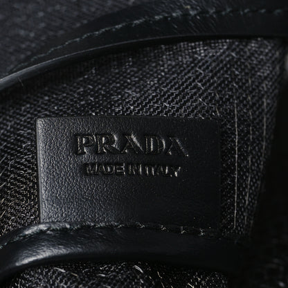 Prada Mesh Sequin Spazzolato Logo Tote Black 6 of 11