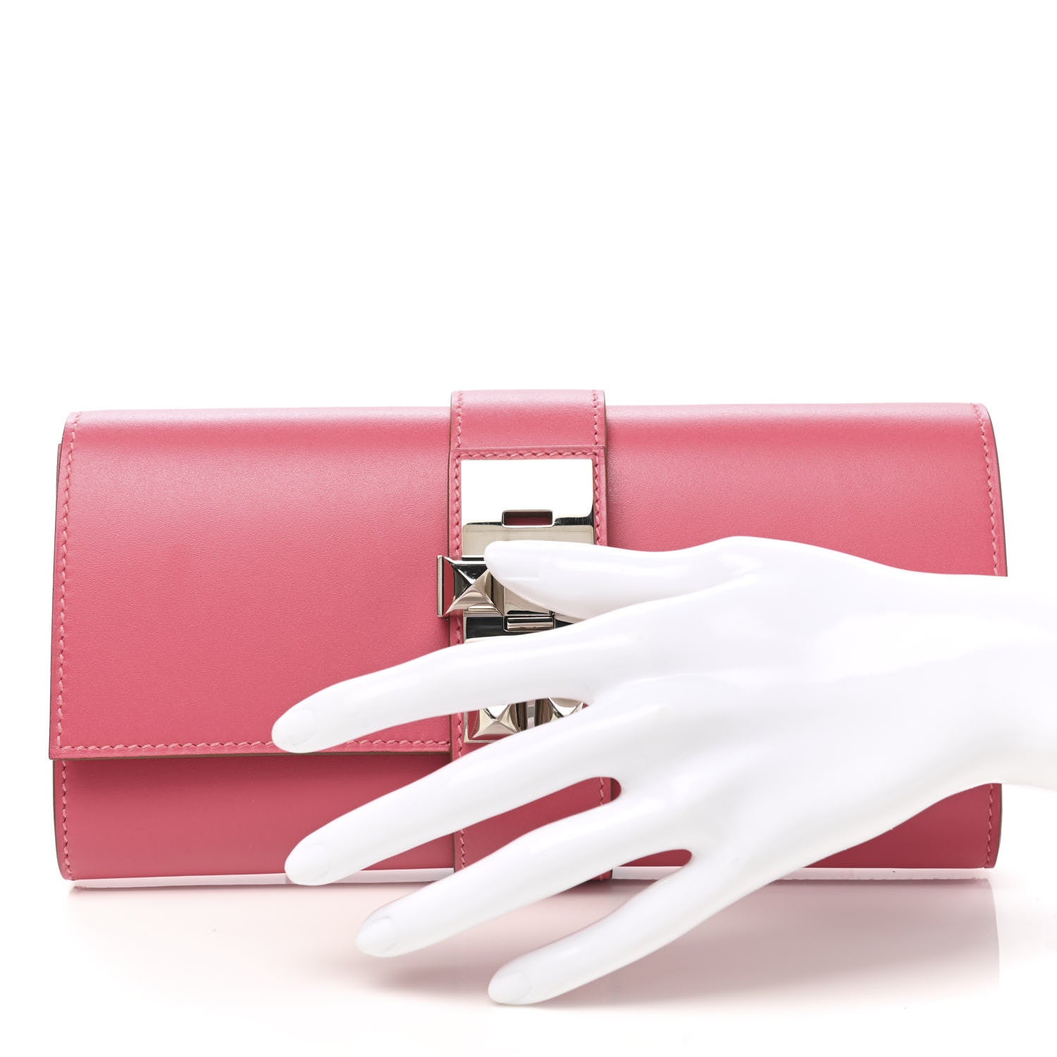 Hermes Tadelakt Medor 23 Clutch Rose Lipstick 2 of 6