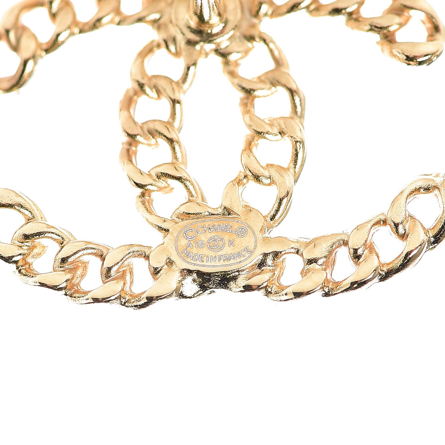 Chanel Chain Pearl CC Earrings Gold 4 of 5