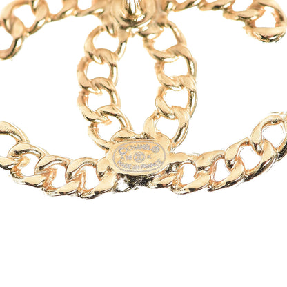 Chanel Chain Pearl CC Earrings Gold 4 of 5