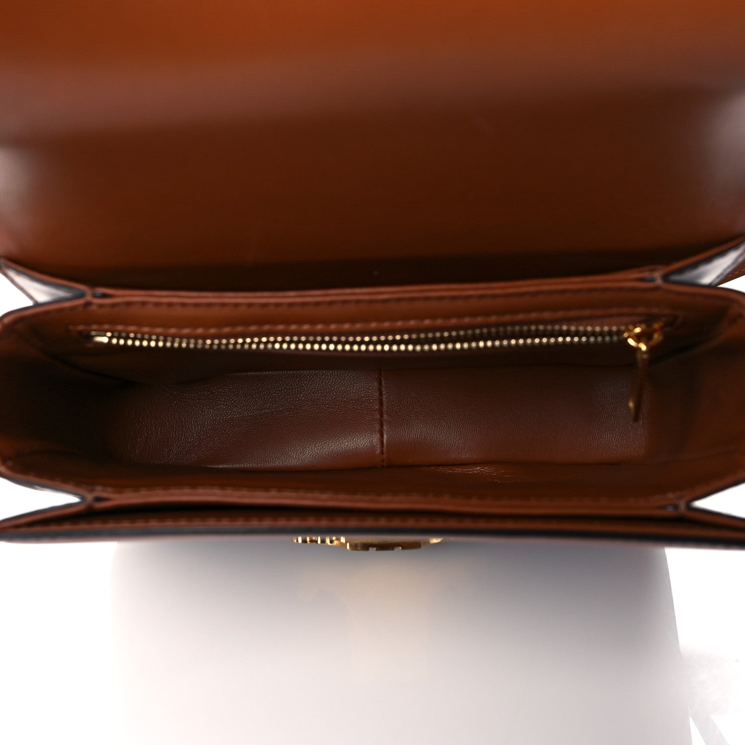 Celine Shiny Calfskin Teen Triomphe Tan 5 of 9