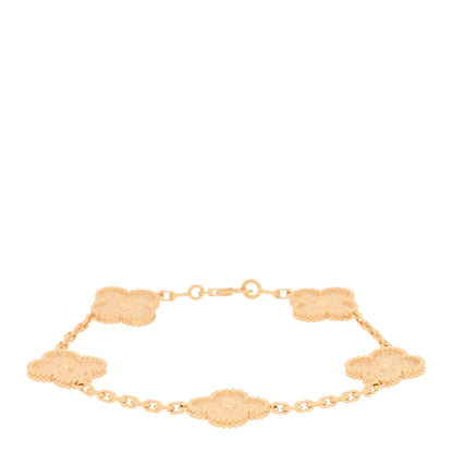 Van Cleef & Arpels 18K Yellow Gold 5 Motifs Vintage Alhambra Bracelet 1 of 4