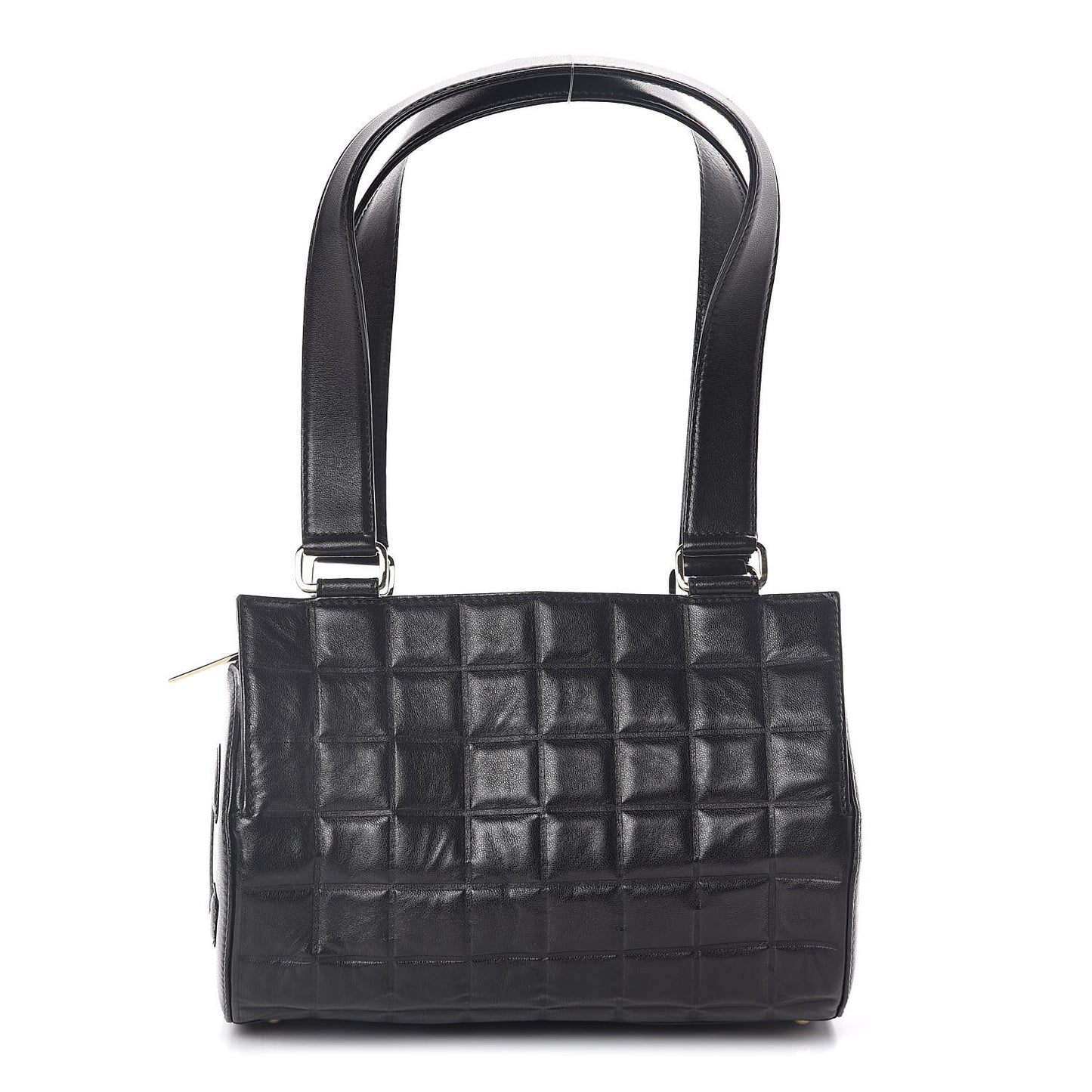 Lambskin Chocolate Bar Quilted CC Shoulder Bag Black
