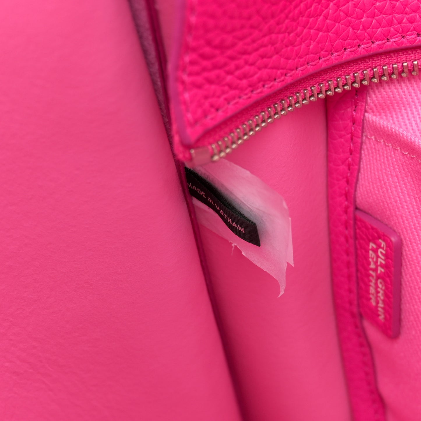 Grained Calfskin Large The Tote Bag Hot Pink