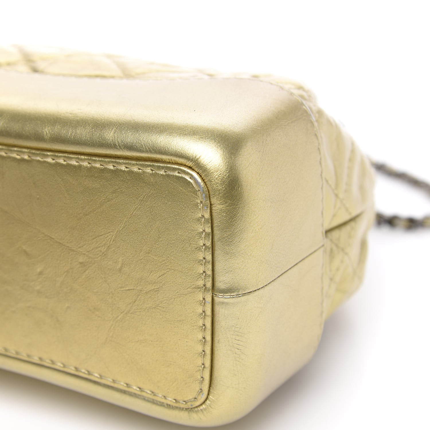Chanel Metallic Lambskin Small Quilted Gabrielle Backpack Gold 8 of 12