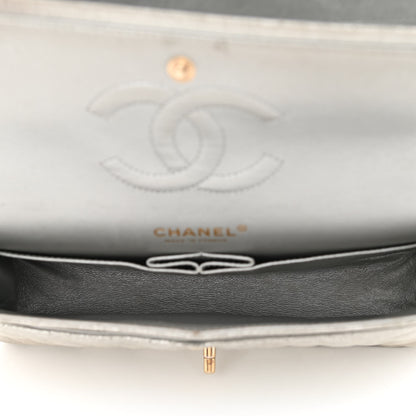 Chanel Iridescent Calfskin Medium Double Flap Silver 4 of 10
