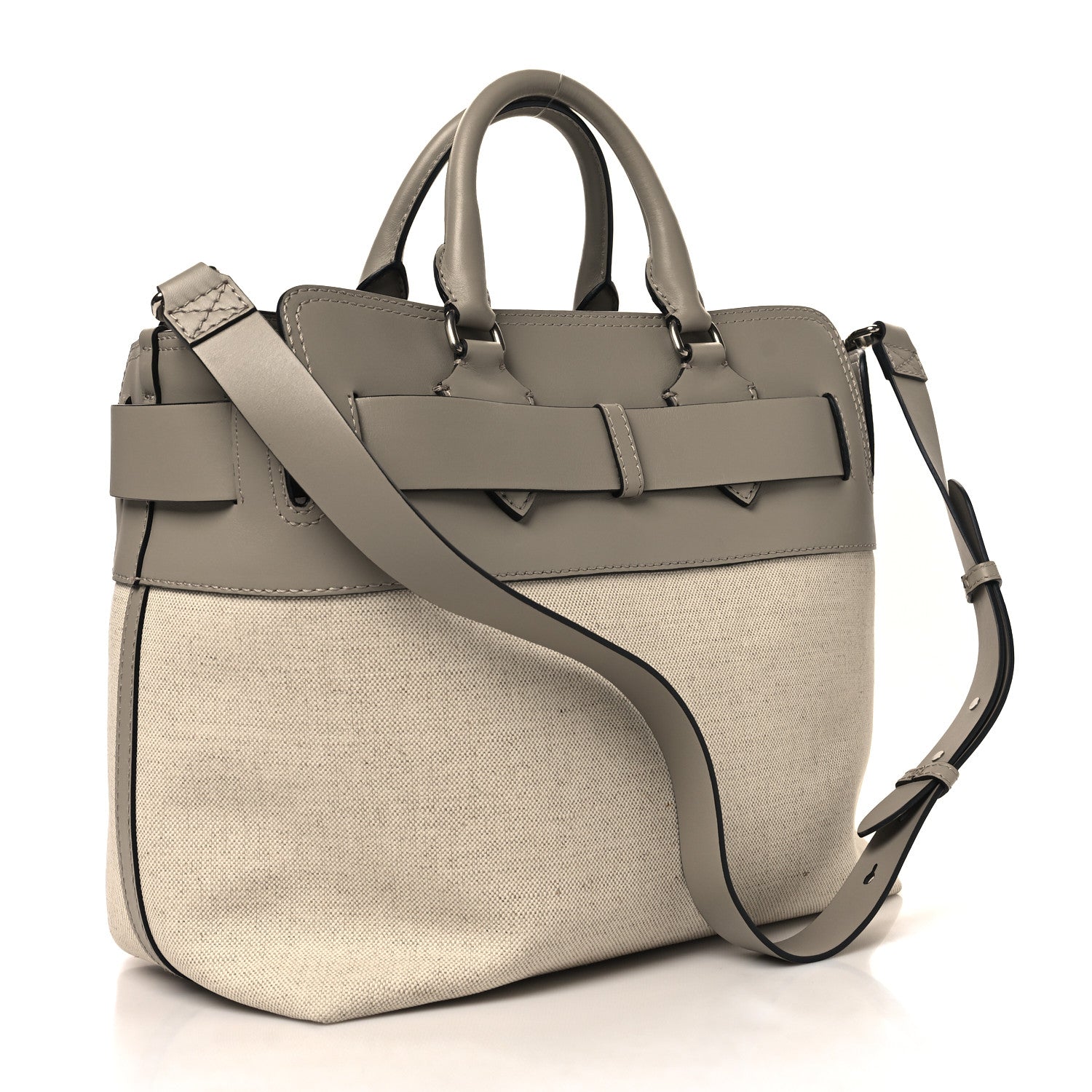 Burberry Canvas Calfskin Medium Belt Bag Mineral Grey 3 of 9