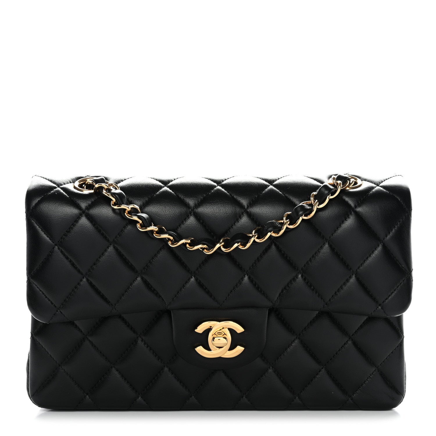 Chanel Lambskin Quilted Small Double Flap Black 1 of 12