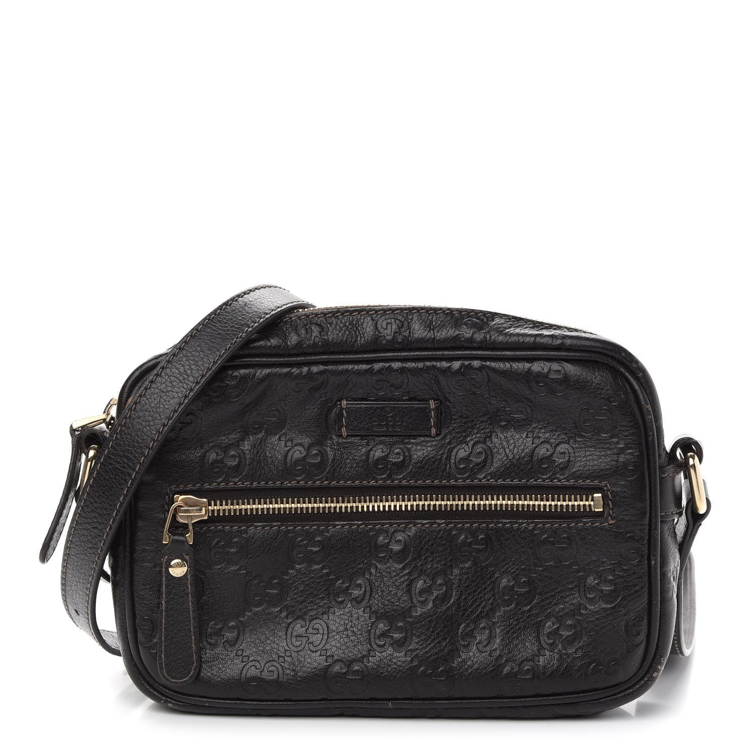 Gucci Guccissima Small Shoulder Bag Dark Brown 1 of 13
