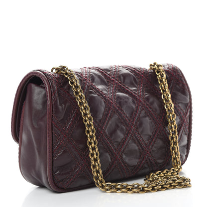 Chanel Calfskin Stitch Triptych Flap Burgundy 3 of 12