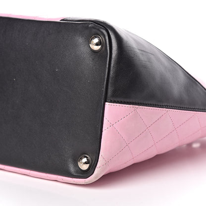 Chanel Calfskin Quilted Large Cambon Tote Pink Black 10 of 13