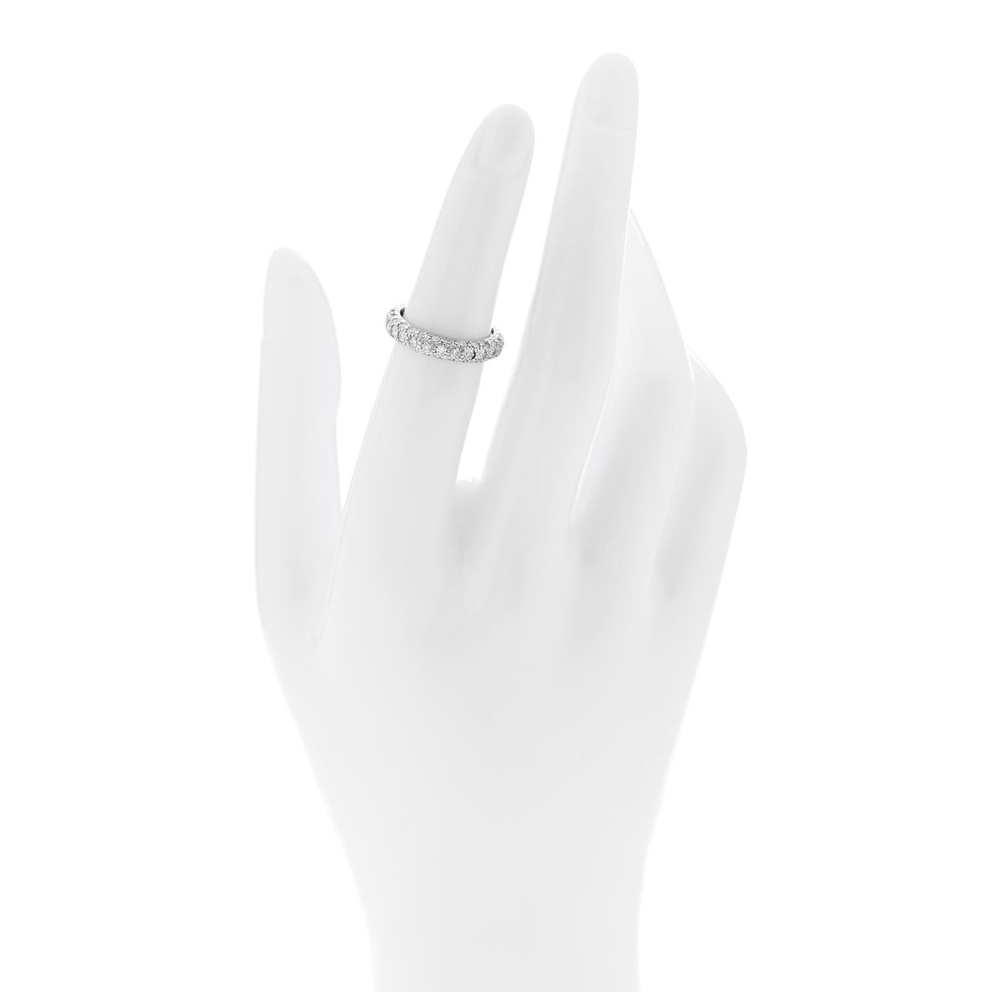 Platinum Diamond Etoile Three-Row Band Ring 49 5