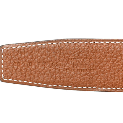 Hermes Box Togo 32mm Guilloche H Belt 85 34 Black Gold 3 of 4