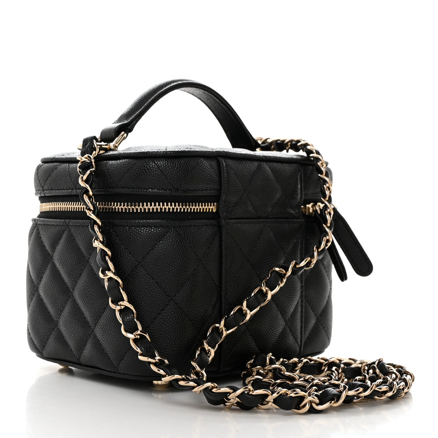 Chanel Caviar Quilted Small Top Handle Vanity Case With Chain Black 2 of 11