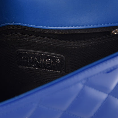 Chanel Patent Quilted Small Coco Shine Flap Blue 6 of 7