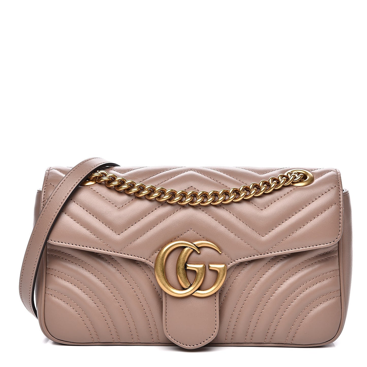 Calfskin Matelasse Small GG Marmont Shoulder Bag Porcelain Rose