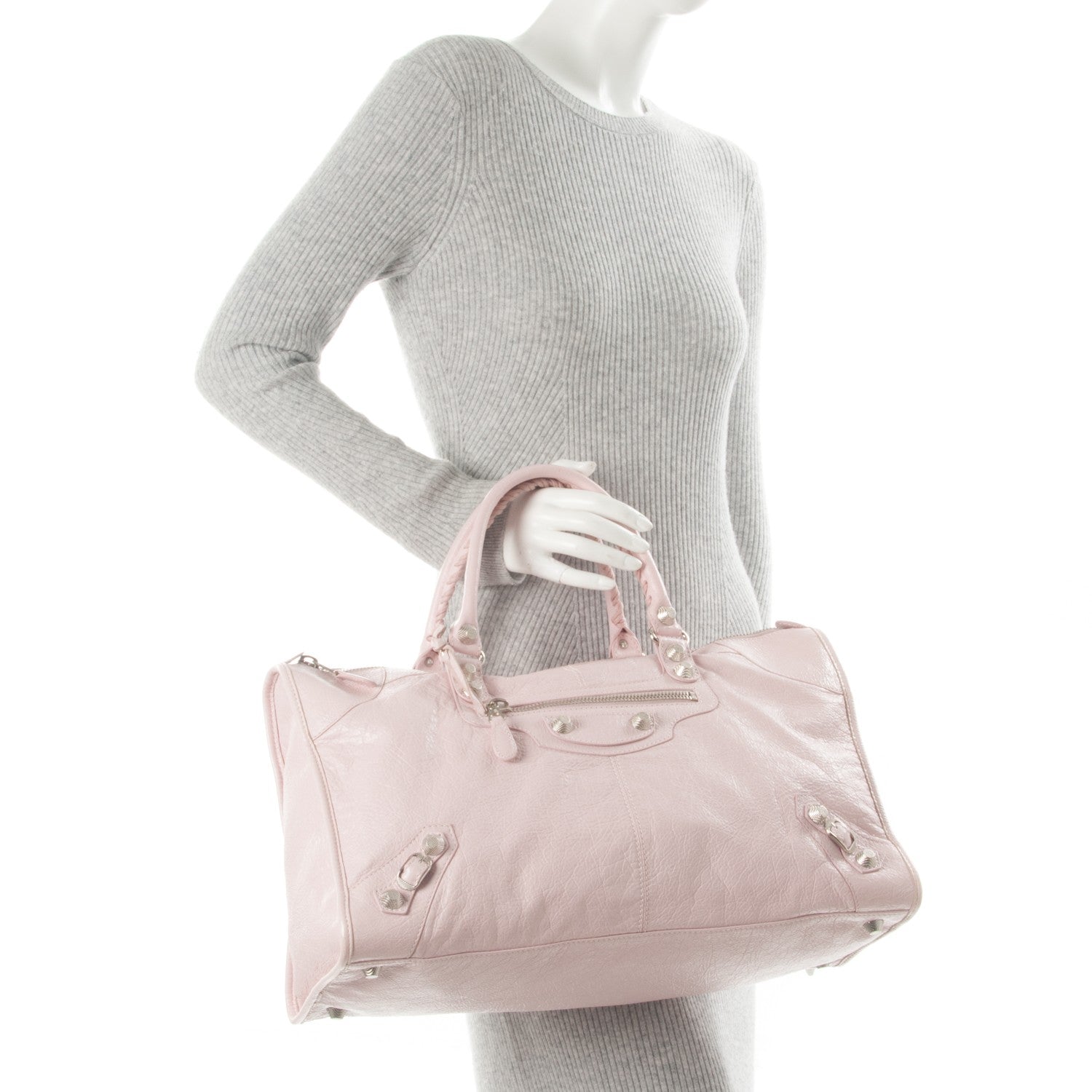 Balenciaga Agneau Giant 12 Silver Hardware Work Rose Poudre Rose Petunia 2 of 7