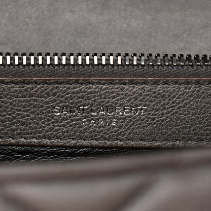 Saint Laurent Sheepskin Matelasse Chevron Monogram Large College Satchel Dark Anthracite 7 of 14