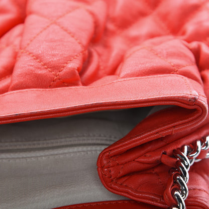 Chanel Washed Lambskin Quilted Large Chain Around Messenger Red 20 of 23