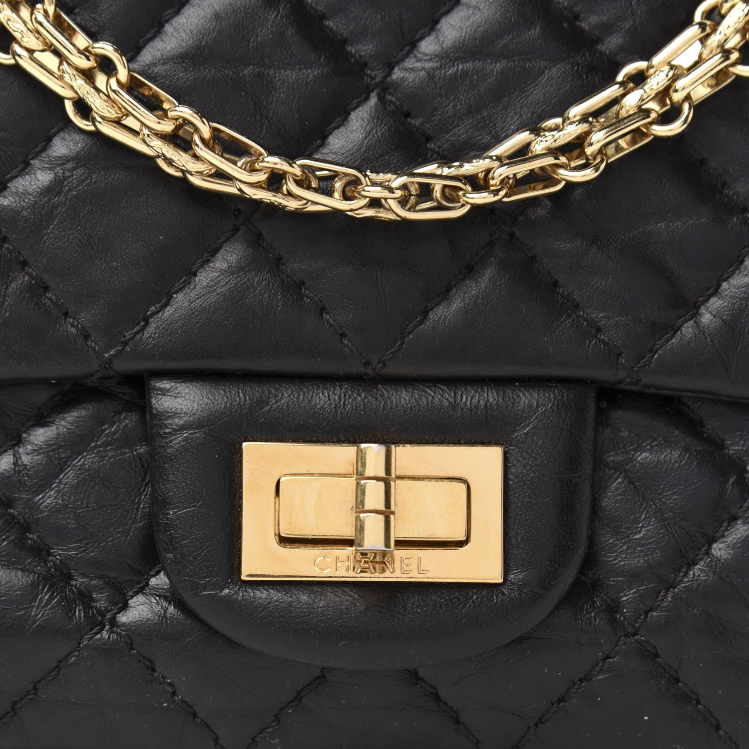 Chanel Aged Calfskin Quilted 2.55 Reissue Mini Flap Black 10 of 10