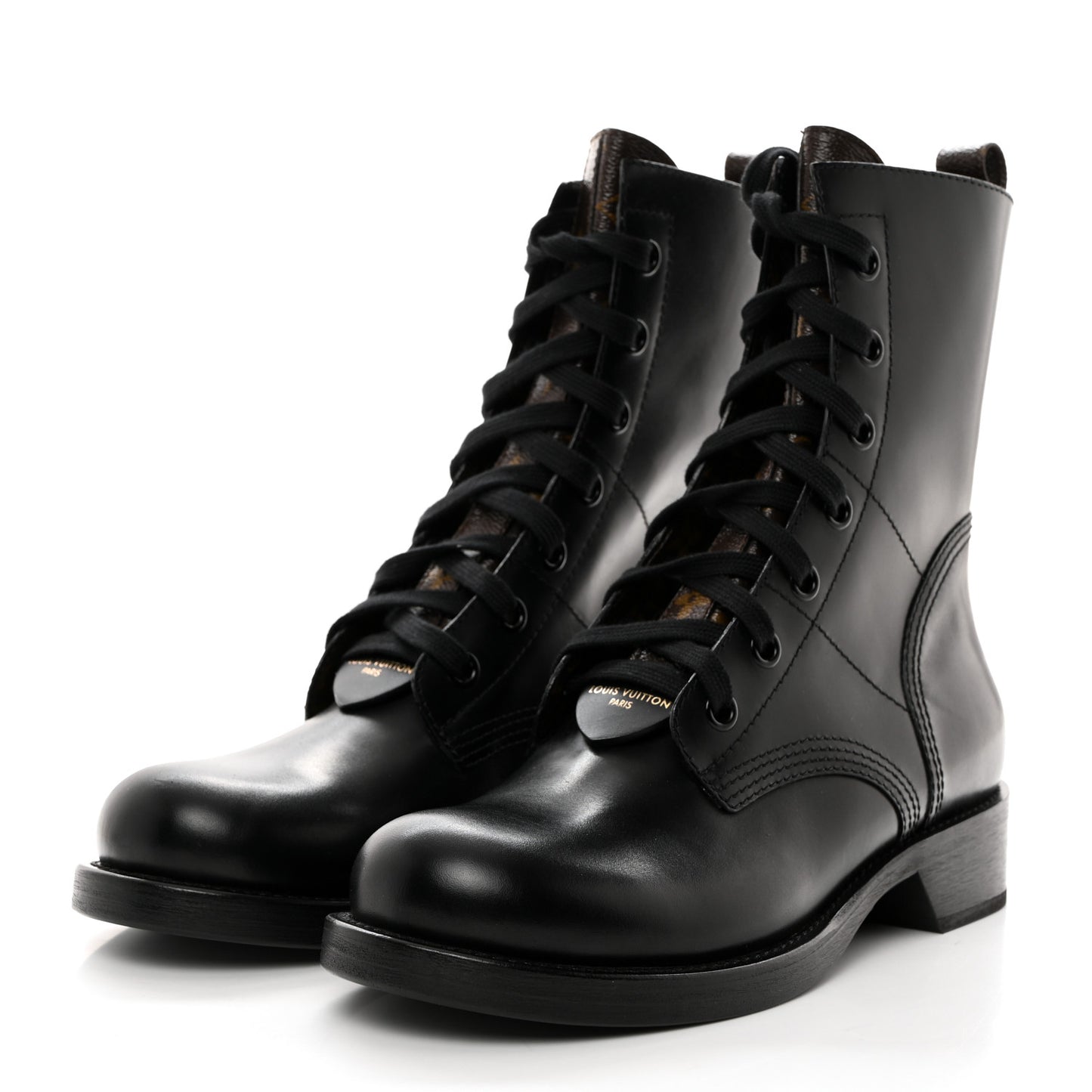 Calfskin Monogram Metropolis Flat Ranger Boots 41 Black