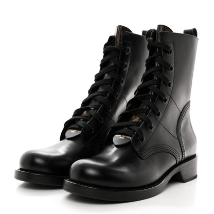 Louis Vuitton Calfskin Monogram Metropolis Flat Ranger Boots 41 Black 3 of 8
