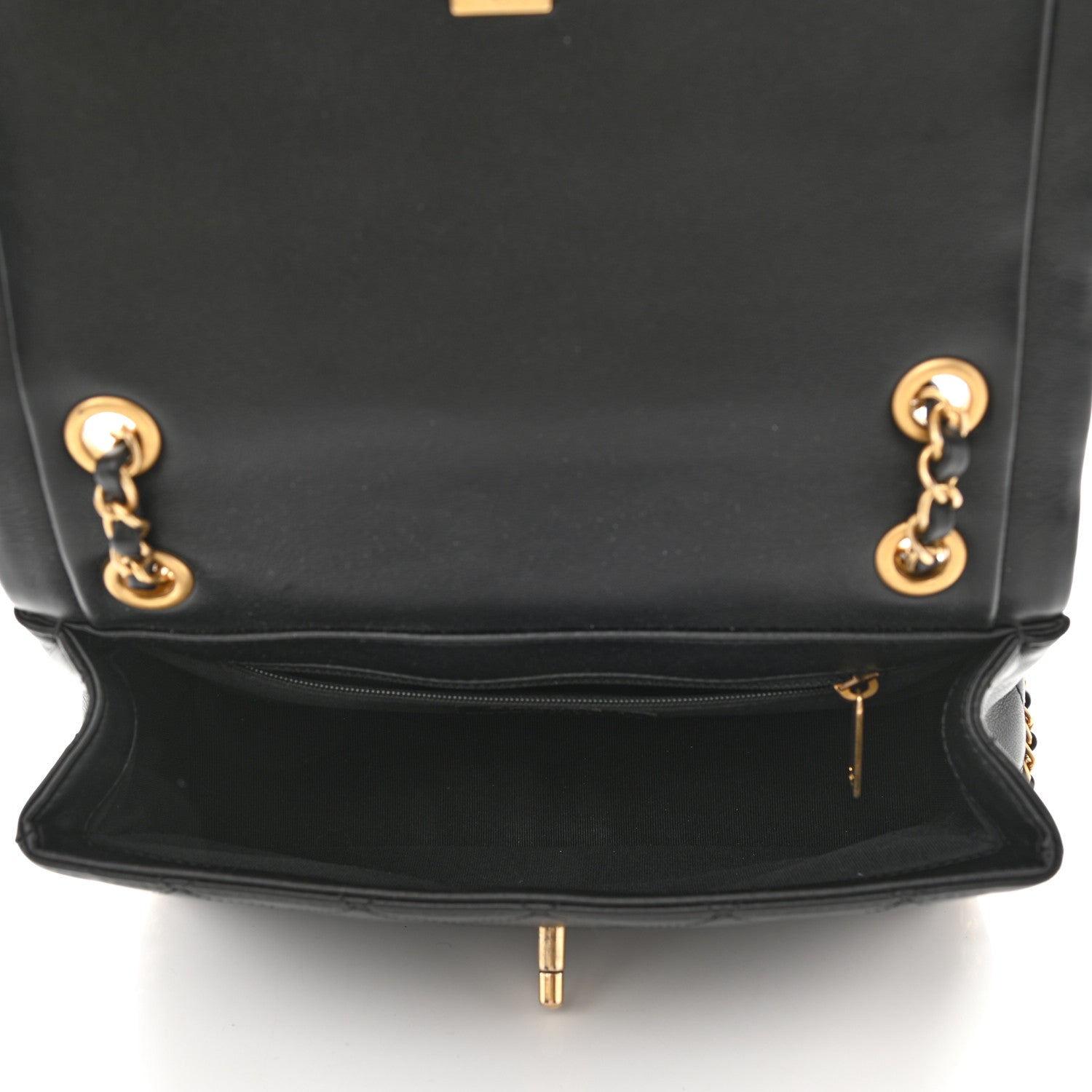 Chanel Calfskin Stitched Chain Flap Black 5 of 11