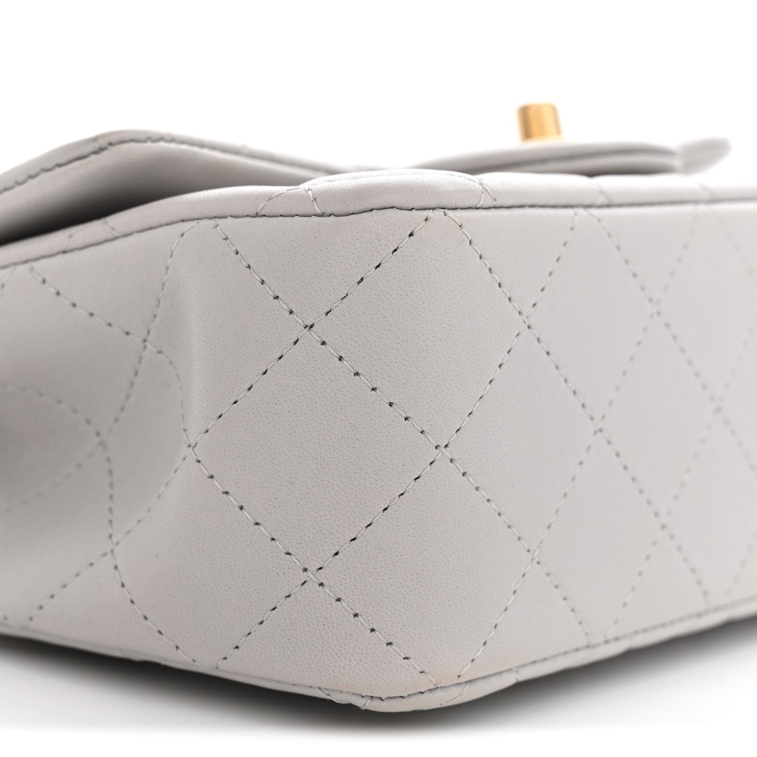Chanel Lambskin Quilted Mini Top Handle Rectangular Flap Grey 8 of 10