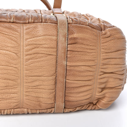 Prada Cervo Deerskin Gaufre Dome Satchel Naturale 15 of 30
