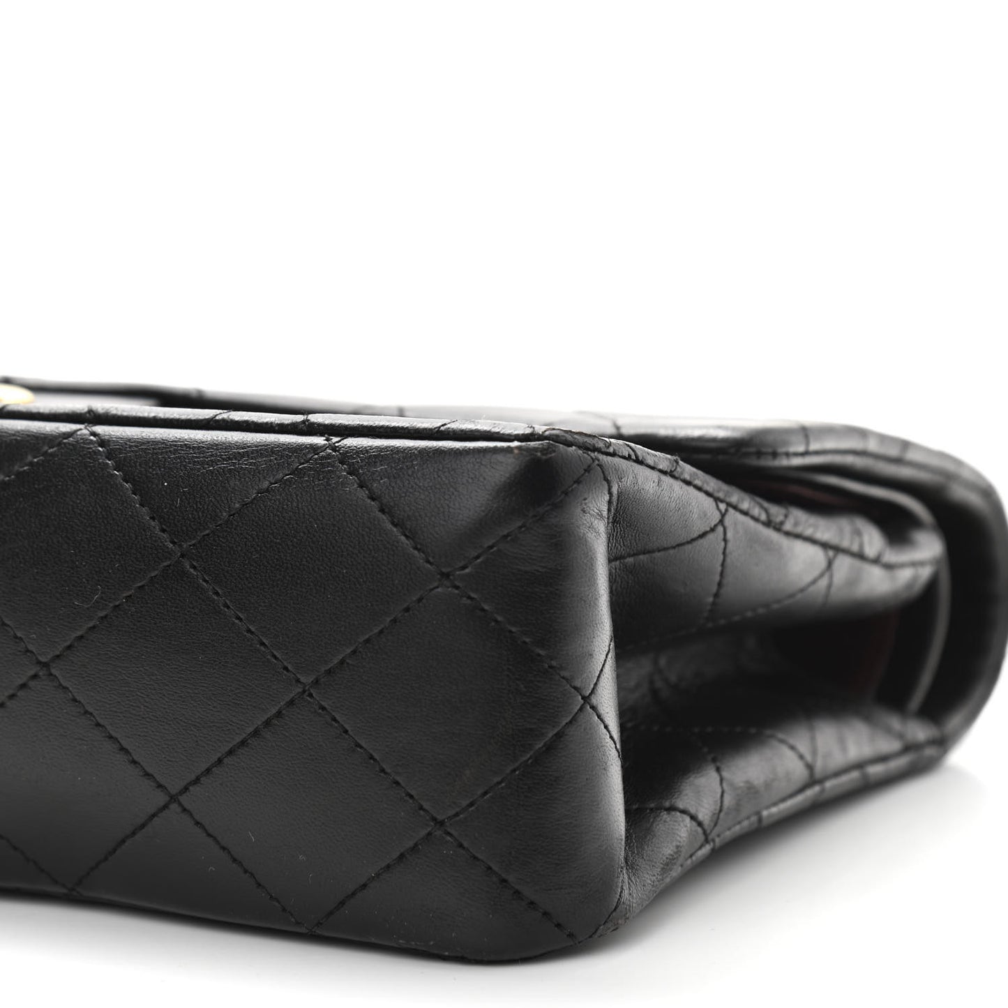 Lambskin Quilted Medium Double Flap Black