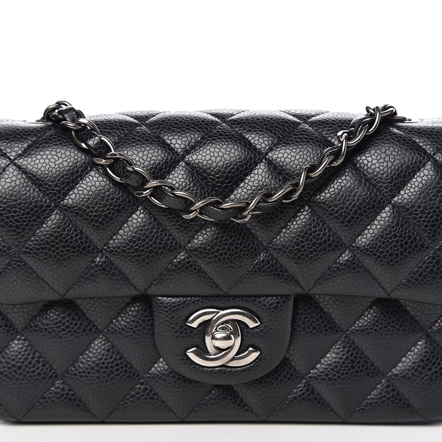 Caviar Quilted Mini Rectangular Flap Black