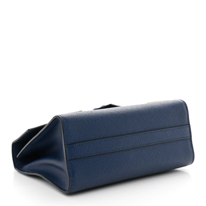 Prada Saffiano Cuir Calfskin Monochrome Robot Patches Envelope Flap Chain Shoulder Bag Blue 3 of 11