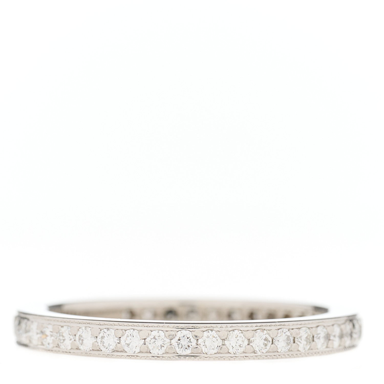 Tiffany Platinum Diamond 2mm Legacy Full Circle Band Ring 54 6.75 1 of 3