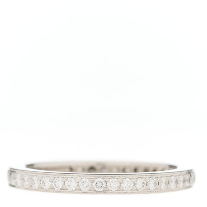 Tiffany Platinum Diamond 2mm Legacy Full Circle Band Ring 54 6.75 1 of 3