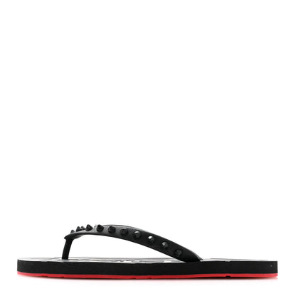Christian Louboutin Rubber Spike Loubi Donna Flip Flop 38 Black 1 of 8
