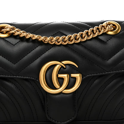 Gucci Calfskin Matelasse Mini GG Marmont Shoulder Bag Black 8 of 10