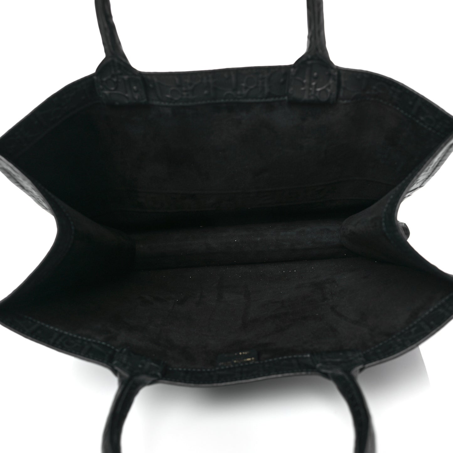Oblique Calfskin Embossed Medium Book Tote Black