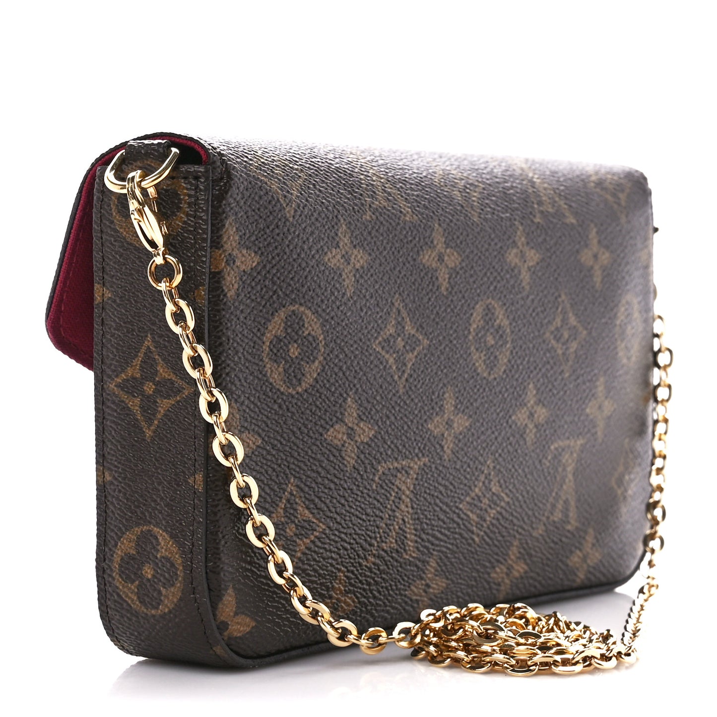 Monogram Pochette Felicie Chain Wallet Fuchsia