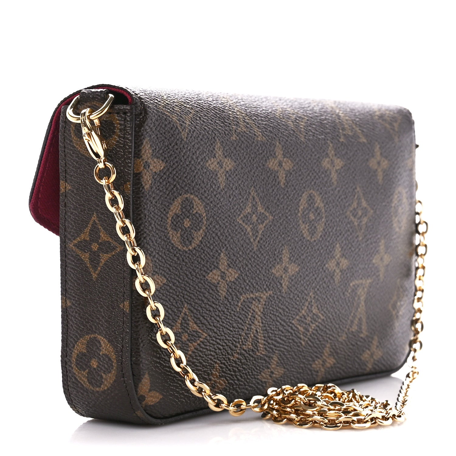 Louis Vuitton Monogram Pochette Felicie Chain Wallet Fuchsia 4 of 17