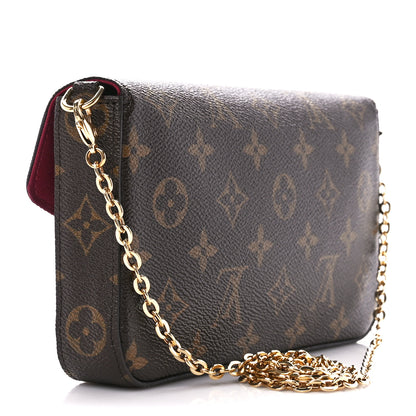 Louis Vuitton Monogram Pochette Felicie Chain Wallet Fuchsia 4 of 17