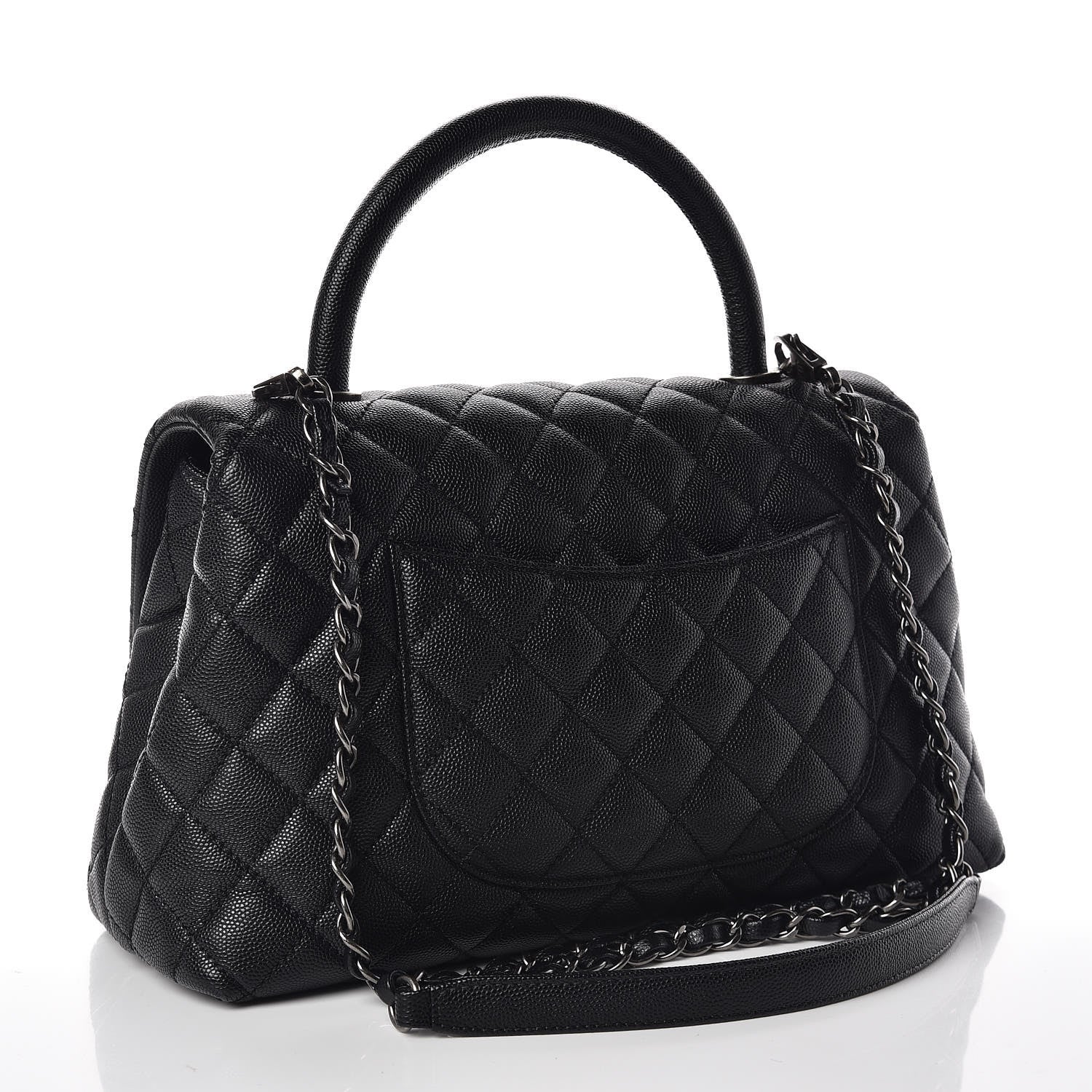 Chanel Caviar Quilted Small Coco Handle Flap Black 4 of 15