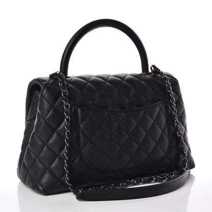 Chanel Caviar Quilted Small Coco Handle Flap Black 4 of 15