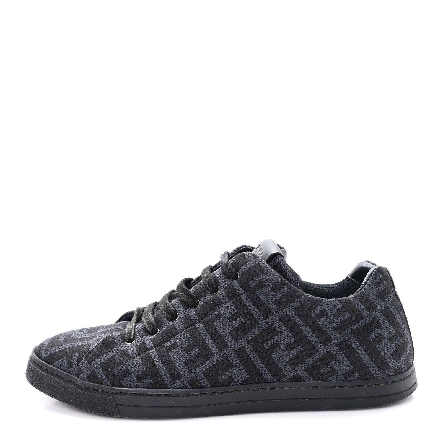 Fendi Tech Fabric FF Mens Lace Up Low Top Sneakers 7 Black 1 of 10