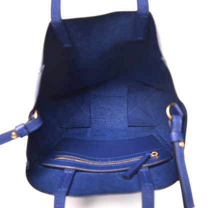 Celine Grained Calfskin Small Vertical Cabas Indigo 5 of 11