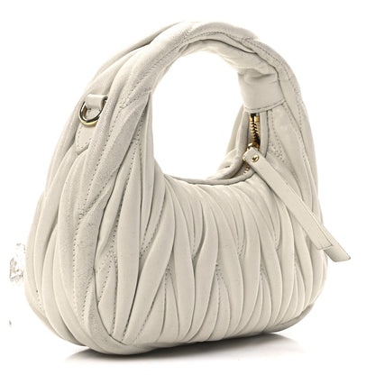 Miu Miu Nappa Matelasse Mini Wander Hobo White 3 of 11