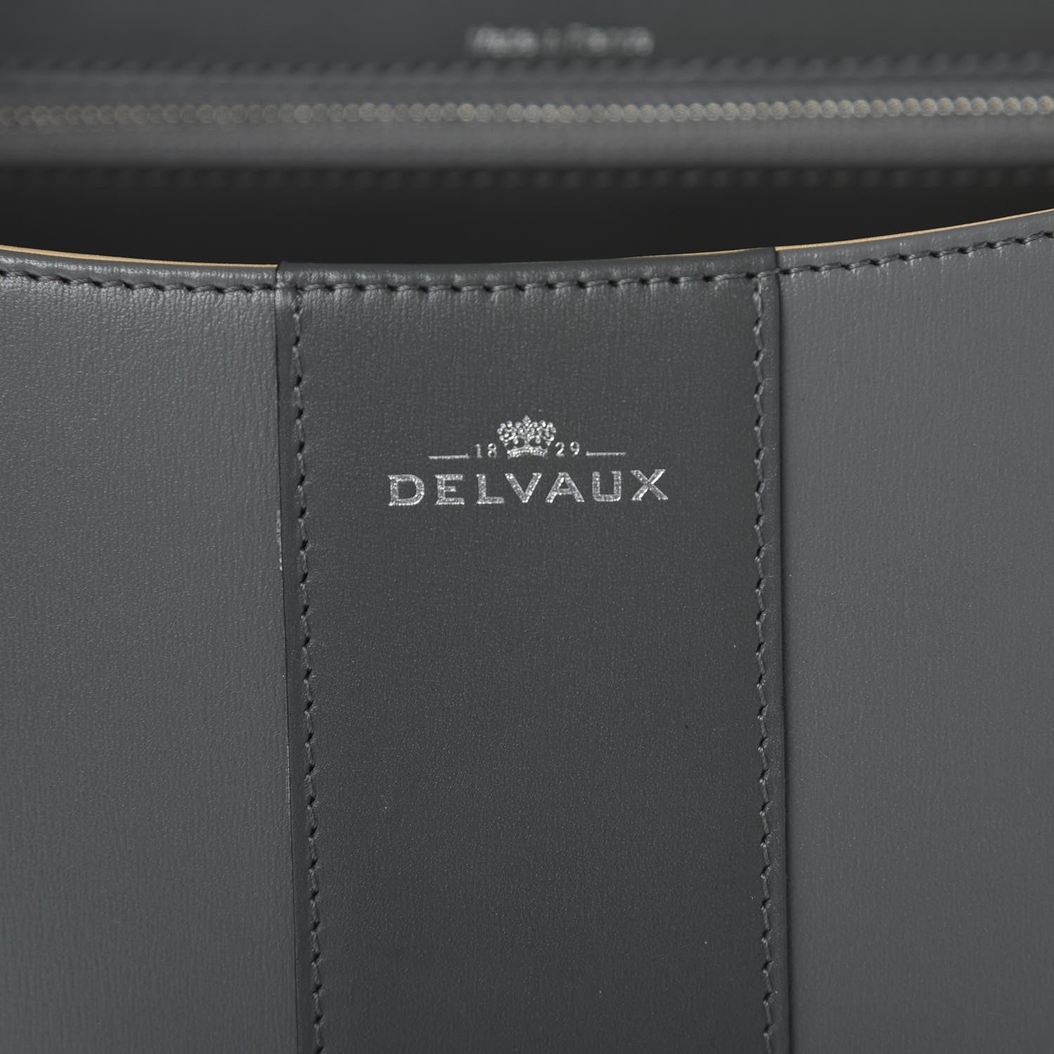 Delvaux Box Calfskin Brillant MM Satchel Dark Grey 9 of 10