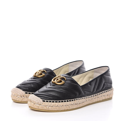 Gucci Nappa Matelasse GG Marmont Espadrilles 39.5 Black 3 of 9