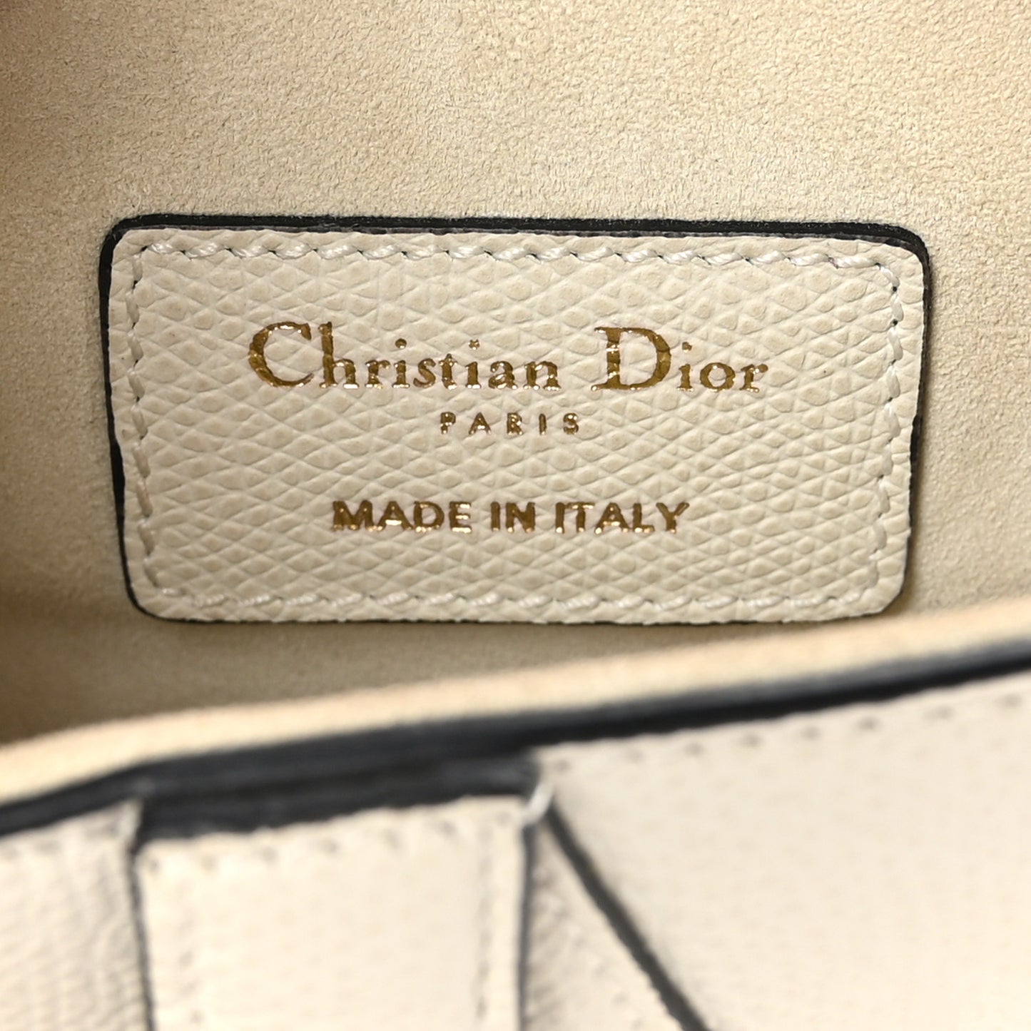 Grained Calfskin Mini Saddle Bag White